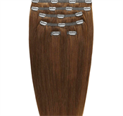 Clip on hair extensions #6 Lysbrun - 7 sæt - 50 cm | Gold24